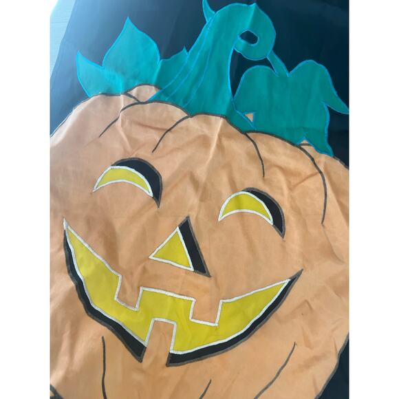 Vintage Outdoor Porch Flag Happy Halloween Pumpkin Friendly Jack-O-Lantern JL - Picture 6 of 9